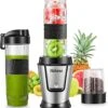 Personal Blender With 2 X 20oz Travel Bottle And Coffee/Spices Jar, Portable Smoothie Blender And Coffee Grinder In One , 500W Single Serve Blender For Shakes And Smoothies, BPA Free, By Yabano (Black) -Wilton Shop 51b5JnNii6L