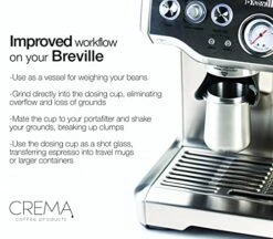 Rema Coffee Products | 54mm Dosing Cup | Brushed Silver | 100% Stainless Steel | Espresso Coffee Dosing Cup | Fits 54mm Breville Portafilters -Wilton Shop 51b715gGnyL