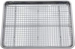 Baking Sheets For Oven - Half Sheet Pan With Stainless Steel Wire Rack Set 1-Pack - Easy Clean Cookie Sheets, Aluminum Bakeware -Wilton Shop 51b8BwziU L. AC