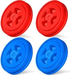 4 Pieces 5 Gallon Bucket With Lid Seal Lid Bucket Twist Lid Plastic Bucket Seal Lid Bucket Leakproof Lid Food Storage Container Lid Compatible With Gamma (White, Red) -Wilton Shop 51bI0fklqPL. AC