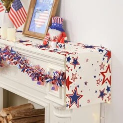 4th Of July Table Runner, Blue Red Stars Patriotic Decorations 4th Of July Runner For Table Independence Day Decorations For Home Holiday Indoor Outdoor Party Table Decorations (13'' X 72'') -Wilton Shop 51bIVllX02L