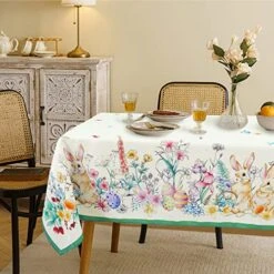 Easter Rectangle Tablecloth 60x120 Inch Spring Floral And Bunny Table Cloths Spill Proof Wrinkle Table Cloth For Kitchen Dining Decoration Holiday Parties -Wilton Shop 51bQUDHcNJL