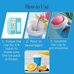 Slushy Maker Cup,TIK TOK Magic Quick Frozen Smoothies Cups For Kids,Ice Cream Maker Cup With Travel Easy-carry,Slushies And Homemade Milk Shake In Minutes (Blue) -Wilton Shop 51bVYNmg4qL
