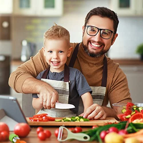 Kids Knives For Real Cooking, 13 Pieces Wooden Kids Kitchen Knife Set Include 4 Serrated Edges Plastic Toddler Knife,Crinkle Cutter, Y Peeler,Cutting Boards And Wood Toddler Safe Knife 5 Kids Knives For Real Cooking, 13 Pieces Wooden Kids Kitchen Knife Set Include 4 Serrated Edges Plastic Toddler Knife,Crinkle Cutter, Y Peeler,Cutting Boards And Wood Toddler Safe Knife - Image 3