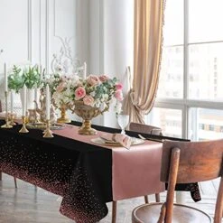 6 Pack Satin Sequin Table Runner, 6 Pack Tablecloth Set 12x108 Inch Smooth Table Runner 54x108 Inch Plastic Table Cover For Party Birthday Wedding Decor, Black And Rose Gold 15 6 Pack Satin Sequin Table Runner, 6 Pack Tablecloth Set 12x108 Inch Smooth Table Runner 54x108 Inch Plastic Table Cover For Party Birthday Wedding Decor, Black And Rose Gold -Wilton Shop 51bXQUviaQL