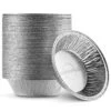 Disposable 5" Aluminum Foil Pie/Tart Pan (50 Pack) | 5 Inch Round Cake Pan For Baking Personal Mini Pies, Homemade Cakes & Quiche | Oven Safe Foil Tins Easily Stack & Store, Freeze & Reheat -Wilton Shop 51bYXi3VcrL
