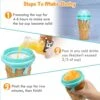 Slushie Maker Cup Squeeze, 500ml DIY Quick Frozen Magic Cup Slushy With Lids & Straws For Kids & Adults, Homemade Summer DIY Ice Cream Maker (Brown) -Wilton Shop 51bZBGNZmNL