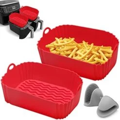 2 Packs Air Fryer Silicone Pot For Ninja Foodi Dual DZ201 DZ401, Food Grade Reusable Non Stick Replacement Silicone Air Fryer Liner Basket Bowl Accessories For Ninja 8 QT Air Fryer, Dishwasher Safe 31 2 Packs Air Fryer Silicone Pot For Ninja Foodi Dual DZ201 DZ401, Food Grade Reusable Non Stick Replacement Silicone Air Fryer Liner Basket Bowl Accessories For Ninja 8 QT Air Fryer, Dishwasher Safe -Wilton Shop 51beqfQ6QDL. AC