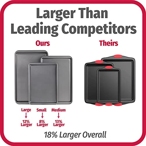 Bialetti Goodcook Nonstick Steel 3-Piece Cookie Sheet Set 4 Bialetti Goodcook Nonstick Steel 3-Piece Cookie Sheet Set - Image 2