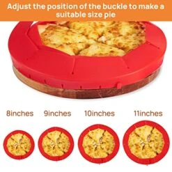 Pie Crust Shield, Adjustable Pie Crust Covers For Edges Of Pie Silicone Pie Crust Protectors When Baking Pie Baking Accessories 2 Pieces Red -Wilton Shop 51bkFEgzwjL