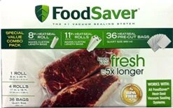FoodSaver OodSaver B005SIQKR6 Special Value Vacuum Seal Combo Pack 1-8" 4-11" Rolls, 1Pack (36 Pre-Cut Bags), Clear -Wilton Shop 51bmCNgqqXL