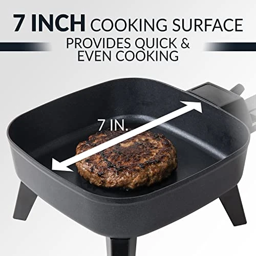 Craft 7-Inch Electric Non-Stick Skillet, Adjustable Temperature Control, Cool-Touch Handle With Tempered Glass Lid, Perfect For Healthy Keto & Low-Carb Diets, Rice Bowls, & Eggs 5 Craft 7-Inch Electric Non-Stick Skillet, Adjustable Temperature Control, Cool-Touch Handle With Tempered Glass Lid, Perfect For Healthy Keto & Low-Carb Diets, Rice Bowls, & Eggs - Image 3
