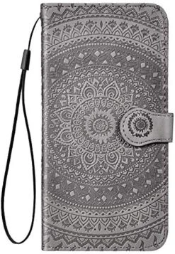 Compatible With Samusng Galaxy S7 Edge Case Emboss Mandala Floral Pu Leather Wallet Strap Case With Card Holder Slots Shockproof Magnetic Kickstand Stand Folio Flip Book Protective Cover,gray -Wilton Shop 51btuE KDL. AC