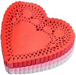 4 Inch Mini Valentine Heart Doilies Cutouts Lace Paper With 3 Colors Red, Pink And White For Valentine's Day Party (300 Pieces) -Wilton Shop 51c3eJKNPWL. AC