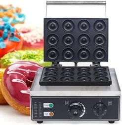 Professional Electric Donut Waffle Maker Machine,110V 1550W Six-Grid Stainless Steel Doughnut Maker With Non-stick Baking Plate, Double-Sided Heating, 122-482℉ Temperature Adjusting+ 0-5 Min Timer For Household And Commercial Use Both -Wilton Shop 51cBBRw qpS. AC