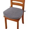 Chair Cushion With Ties For Dining Chair Memory Foam Kitchen Dining Chair Pad Non Slip Dining Room Seat Cushion With Machine Washable Cover,17"x16"(1 Pack, Grey)