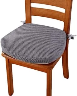 Chair Cushion With Ties For Dining Chair Memory Foam Kitchen Dining Chair Pad Non Slip Dining Room Seat Cushion With Machine Washable Cover,17"x16"(1 Pack, Grey) -Wilton Shop 51cG1dQou1L. AC