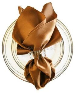 10 Pcs Satin 20" X 20" Dinner Table Linen Napkins For Restaurant Kitchen Dining Wedding Party Banquet Events - Copper