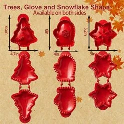 3Pcs Dough Presser Pocket Pie Molds, Mini Pie Maker Pans For Christmas Party Baking Supplies, Hand Pie Molds, Snowflake, Mitt And Christmas Tree Shapes For Halloween Christmas Various Themed Party