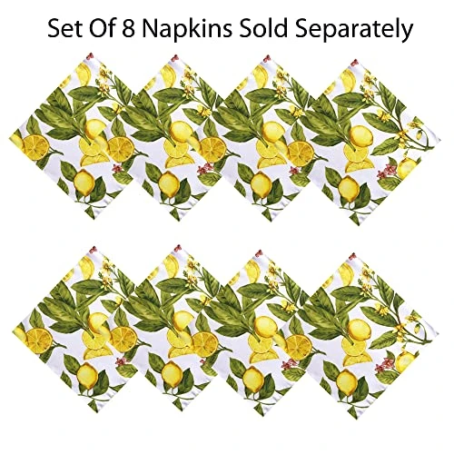 Lemon Zest Botanical Print Indoor/Outdoor Fabric Tablecloth - Yellow Lemon Vine Soil Resistant, Water Repellent Fabric Tablecloth, 60 Inch X 120 Inch Oblong/Rectangular 6 Lemon Zest Botanical Print Indoor/Outdoor Fabric Tablecloth - Yellow Lemon Vine Soil Resistant, Water Repellent Fabric Tablecloth, 60 Inch X 120 Inch Oblong/Rectangular - Image 4