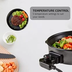 12-Inch Nonstick Electric Skillet - Aluminum Coated Grill Pan & Glass Lid Cover -Wilton Shop 51cN30ytxrL