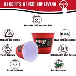 Party Bucket, Beer Bucket, Ice Bucket For Parties And Gatherings Of Family And Friends. Large Capacity, Lightweight Easy To Handle. Resuable And Washable. -Wilton Shop 51cUBzPyVwS