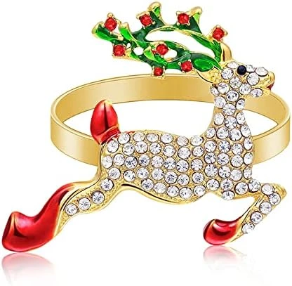 Set Of 8 Christmas Wreath Napkin Rings Set- Diamond Wreath Xmas Napkin Ring Holders For Cloth Napkins, Christmas Holiday Party Dinner Table Decoration 10 Set Of 8 Christmas Wreath Napkin Rings Set- Diamond Wreath Xmas Napkin Ring Holders For Cloth Napkins, Christmas Holiday Party Dinner Table Decoration - Image 8