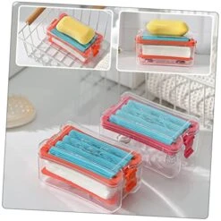 4pcs Soap Box Travel Container Body Wash Container Multitools Soap Box Case Soap Dispenser Soap Dispenser With Roller And Drain Holes Soap Draining Box Travel Soap Container Orange -Wilton Shop 51cg01OhIvL