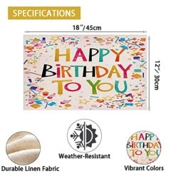 Birthday Party Placemats Set Of 6,Happy Birthday Table Mats Washable Farmhouse Table Placemat For Dining Table Kitchen Decor (6 PCS)