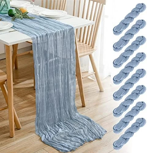 Dusty Blue Cheesecloth Table Runner 13.3ft Baby Blue Table Runner 160 Inches Cheesecloth Table Runner Bulk For Bohemian Wedding Decorations Baby Shower Birthday Party Table Decorations 10 Dusty Blue Cheesecloth Table Runner 13.3ft Baby Blue Table Runner 160 Inches Cheesecloth Table Runner Bulk For Bohemian Wedding Decorations Baby Shower Birthday Party Table Decorations - Image 8