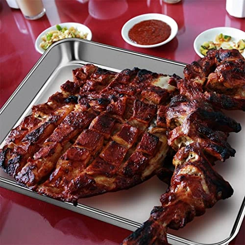 Baking Sheet Set For Baking And Roasting,KnmyLife Stainless Steel Small Toaster Oven Tray Pan Set Of 2,Rectangle Size 10.4 X 8 X 1 & 12.5 X 9.8 X 1 Inch,Durable And Oven-safe 9 Baking Sheet Set For Baking And Roasting,KnmyLife Stainless Steel Small Toaster Oven Tray Pan Set Of 2,Rectangle Size 10.4 X 8 X 1 & 12.5 X 9.8 X 1 Inch,Durable And Oven-safe - Image 7