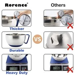 Mixing Bowls Set: Stainless Steel Non-Slip Bowls With Pour Spout, Handle And Lid - Set Of 3 - Blue -Wilton Shop 51cvE7g41DL