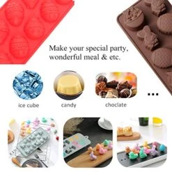 Silicone Molds For Candy, Cake, Chocolate And Ice Cube, Easter Egg And Bunny Mold, Includes Egg, Rabbit, Lily And Duck, Color Random (3 Pack) -Wilton Shop 51cxHJ6meAL