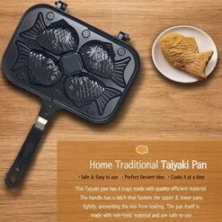 Taiyaki Fish Shape Cake Pan, Fish Shaped Cake Maker Aluminum Alloy Non Stick Taiyaki Double Baking Pan, Waffle Baking Mold For Home DIY Cooking Party Dessert