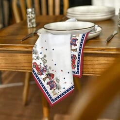 4th Of July Cloth Napkins 18 X 18 Inch, Patriotic Independence Day Memorial Day Red Truck Cat Party Dinner Decoration Washable Napkins Set Of 6 -Wilton Shop 51d0ziLQqiL