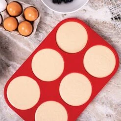 ’s Baking 43817 6-Cup Muffin Top Pan, Non-Stick European-Grade Silicone -Wilton Shop 51dCbIboefL