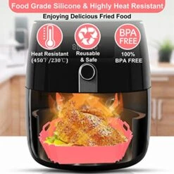 2-Pack Air Fryer Silicone Pots, Dompion Square 8 Inch Food Safe Silicone Basket Liners, Heat Resistant Reusable Easy To Clean Air Fryer Accessories With Heat-proof Gloves For 6QT Or Bigger Air Fryer 10 2-Pack Air Fryer Silicone Pots, Dompion Square 8 Inch Food Safe Silicone Basket Liners, Heat Resistant Reusable Easy To Clean Air Fryer Accessories With Heat-proof Gloves For 6QT Or Bigger Air Fryer -Wilton Shop 51dK5mxEElL