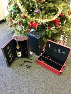 Lifestyle Top Handle Travel Two-Bottle Wine Carrier Case With 4 Piece Wine Accessory Set (Brown) 14 Lifestyle Top Handle Travel Two-Bottle Wine Carrier Case With 4 Piece Wine Accessory Set (Brown) -Wilton Shop 51dPb4sY83L