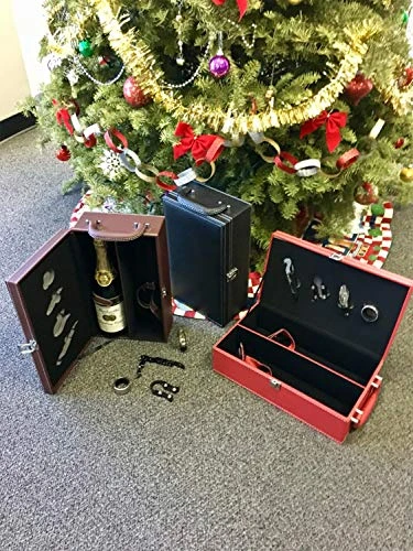 Lifestyle Top Handle Travel Two-Bottle Wine Carrier Case With 4 Piece Wine Accessory Set (Brown) 7 Lifestyle Top Handle Travel Two-Bottle Wine Carrier Case With 4 Piece Wine Accessory Set (Brown) - Image 5