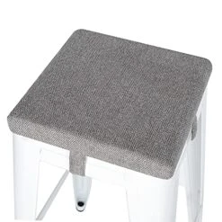 Tromlycs 12x12 Chair Cushion Bar Stool Square Seat Cushion With 4 Velcro Straps Slip Resistant Textured Wooden Metal Small Bar Stool Cover - Gray (1 Pack)