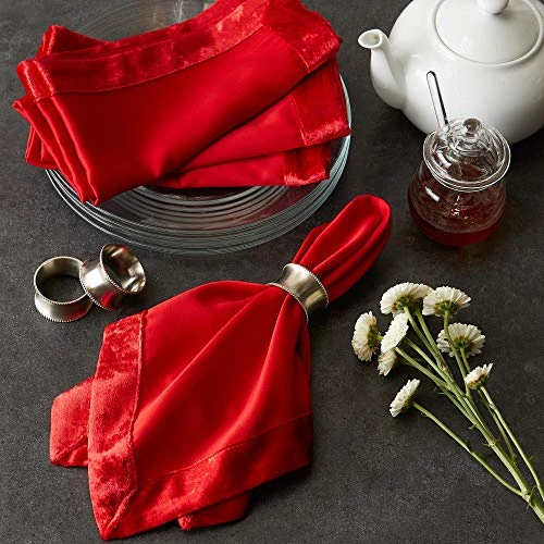 Velvet Collection Tabletop, Napkin Set, Red 4 Piece 7 Velvet Collection Tabletop, Napkin Set, Red 4 Piece - Image 5