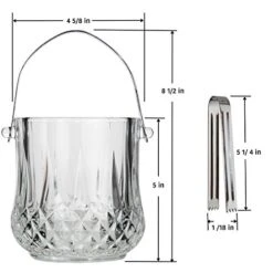 Glass Ice Bucket With Handle And SS Tongs, This Beautiful Piece Is Ideal For Entertaining And Every Day Use -Wilton Shop 51ddsWezMrL