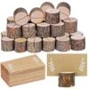 30 Pcs Rustic Wood Place Card Holders Circular Table Numbers Holder Stand Wooden Bark Memo Holder Card Photo Picture Note Clip Holders And Kraft Place Cards Bulk Wedding Party Table Number Sign -Wilton Shop 51dh5uRFv7L