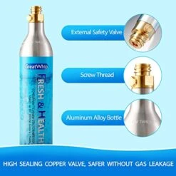 GreatWhip 60L Co2 Carbonator Sodasteam Co2 Cylinder Co2 Soda Gas Canister 14.5 Oz For Soda Maker Set Of 5 14 GreatWhip 60L Co2 Carbonator Sodasteam Co2 Cylinder Co2 Soda Gas Canister 14.5 Oz For Soda Maker Set Of 5 -Wilton Shop 51djIDp0bCL