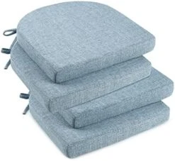 Indoor Chair Cushions For Dining Chairs, Soft And Comfortable Textured Memory Foam Kitchen Chair Pads With Ties And Non-Slip Backing, 16" X 16" X 2", Dark Grey, 4 Pack 30 Indoor Chair Cushions For Dining Chairs, Soft And Comfortable Textured Memory Foam Kitchen Chair Pads With Ties And Non-Slip Backing, 16" X 16" X 2", Dark Grey, 4 Pack -Wilton Shop 51dkZXy39JL. AC