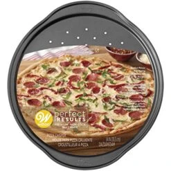 Wilton Perfect Results Non-Stick Crisper, 14-Inch Pizza Pan, 0, Silver