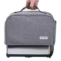 Toaster Dust Cover With 2 Pockets And Top Handle, Compatible With Cuisinart 2 Slice Toaster, Dust And Fingerprint Protection, Machine Washable, Grey
