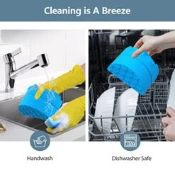 Slow Cooker Liners - Crock Pot Liners Silicone Insert Divider 3 IN 1,BPA Free,Foldable,Reusable & Leakproof,Dishwasher Safe,Compatible With 5QT 6Quart Oval Slow Cooker (Blue) -Wilton Shop 51dqLKokqnL