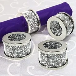 Ilver Diamond Glass Napkin Holder Stainless Steel Framed,Crystal Silver Napkin Rings Set Of 4 Pieces, Glam Serviette Buckles Cloth Holder Sparkle Bling Crushed Diamond Table Settings Home Decor 12 Ilver Diamond Glass Napkin Holder Stainless Steel Framed,Crystal Silver Napkin Rings Set Of 4 Pieces, Glam Serviette Buckles Cloth Holder Sparkle Bling Crushed Diamond Table Settings Home Decor -Wilton Shop 51dqs0VqwL. AC