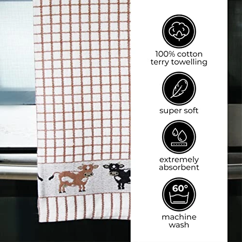 Poli Dri Tea Cotton Towel, Cows Brown 6 Poli Dri Tea Cotton Towel, Cows Brown - Image 4